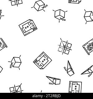 engineer construction architect vector seamless pattern Stock Vector