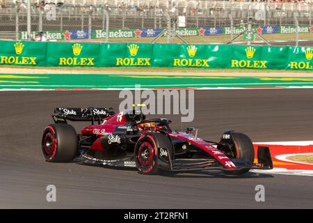 Alfa Romeo driver Zhou Guanyu, left, of China and Ferrari driver Charles  Leclerc of Monaco attend a news conference, ahead of the Japanese Formula  One Grand Prix at the Suzuka Circuit in