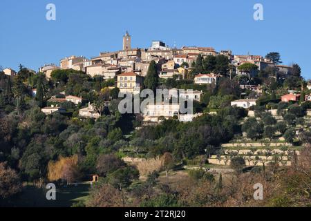 France, french riviera, Mougins, this beautiful medieval village stand between olive trees and pines. Pablo Picasso leave there 15 years. Stock Photo