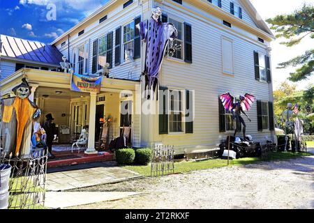 Halloween haunted house St. James Long Island NY Stock Photo