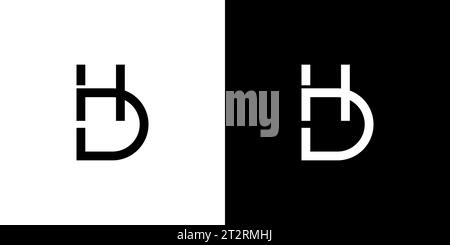 HD, DH, Logo, Monogram, Initial, Letter, Icon, Vector, Alphabet logo design Stock Vector