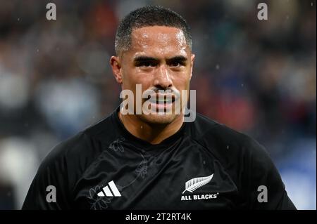 Julien Mattia / Le Pictorium -  Argentina versus New Zealand, at the Stade de France -  20/10/2023  -  France / Seine-Saint-Denis / Saint-Denis  -  Aaron Smith at the Rugby World Cup semi-final between Argentina and New Zealand at the Stade de France on October 20, 2023. Stock Photo