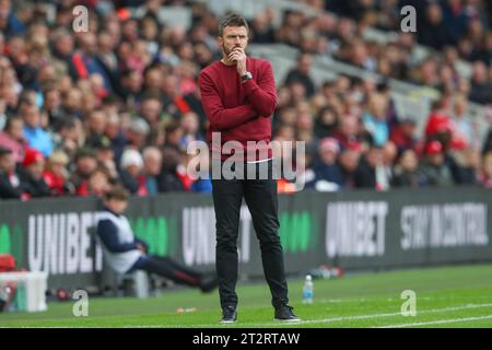 Michael Carrick manager of Middlesbrough during the Sky Bet Championship match Middlesbrough vs Birmingham City at Riverside Stadium, Middlesbrough, United Kingdom, 21st October 2023  (Photo by Gareth Evans/News Images) in Middlesbrough, United Kingdom on 10/21/2023. (Photo by Gareth Evans/News Images/Sipa USA) Stock Photo