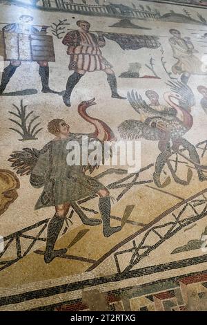 Villa Romana del Casale Big Hunt Corridor mosaic Stock Photo