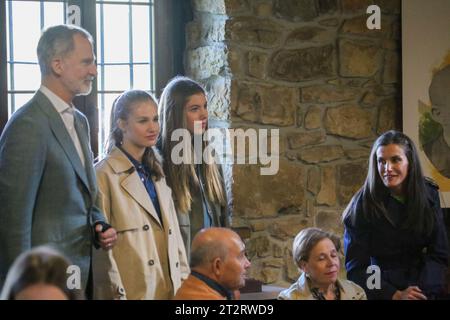 Candanal, Spain, 21st October 2023: The Royal Family attend the explanations during the Exemplary Town of Asturias Award 2023, on October 21, 2023, in Candanal, Spain. Credit: Alberto Brevers / Alamy Live News. Stock Photo
