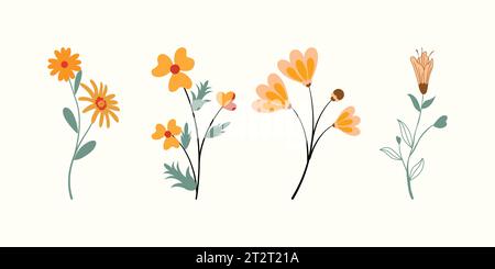 flower icon set in a vector format Stock Vector