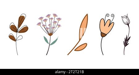 flower icon set in a vector format Stock Vector