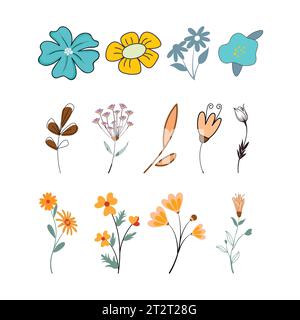 flower icon set in a vector format Stock Vector