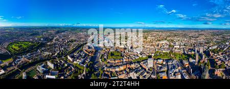 Aerial view of central Bristol in sunny morning, England Stock Photo