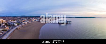 Aerial view of Weston-super-Mare,  a seaside town in the North Somerset, England. Stock Photo