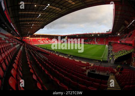 Sheffield, UK. 21st Oct, 2023. Interior Stadium view ahead of the Premier League match Sheffield United vs Manchester United at Bramall Lane, Sheffield, United Kingdom, 21st October 2023 (Photo by Conor Molloy/News Images) in Sheffield, United Kingdom on 10/21/2023. (Photo by Conor Molloy/News Images/Sipa USA) Credit: Sipa USA/Alamy Live News Stock Photo