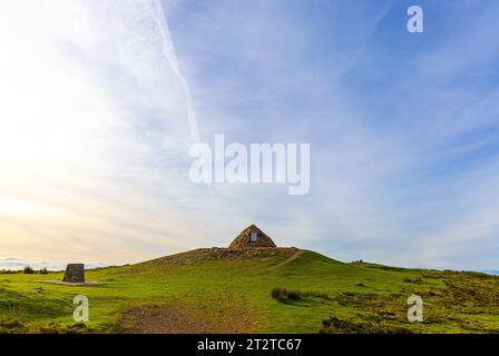 Aerial view of the Dunkery hill, the highest point of Exmoor, England Stock Photo