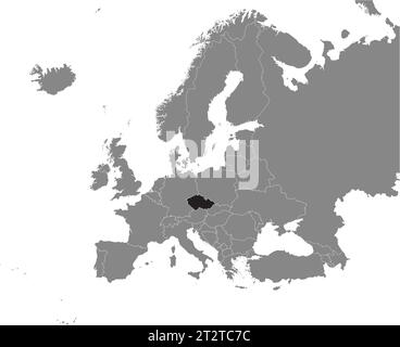 Location map of the CZECH REPUBLIC, EUROPE Stock Vector