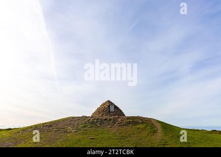 Aerial view of the Dunkery hill, the highest point of Exmoor, England Stock Photo