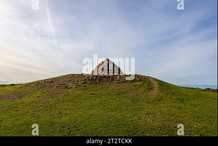 Aerial view of the Dunkery hill, the highest point of Exmoor, England Stock Photo