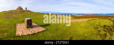 Aerial view of the Dunkery hill, the highest point of Exmoor, England Stock Photo