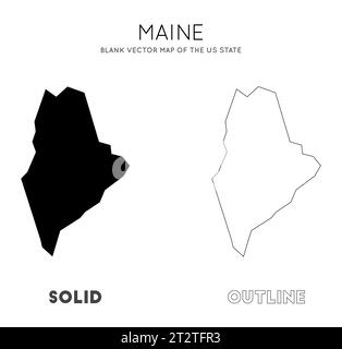 Maine map shape, united states of america. Flat concept icon symbol ...