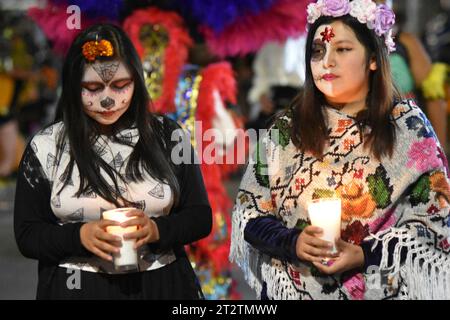 Day of the Dead parade in San Gregorio Atlapulco, Mexico City Stock Photo