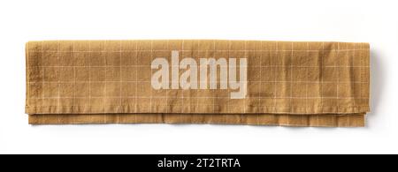 folded cotton napkin isolated on white background, top view Stock Photo