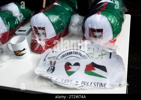 On October 21st 2023 an estimated 100,000 people marched through Central London in support of Palestine and demanding an end to the bombing of Gaza. Stock Photo