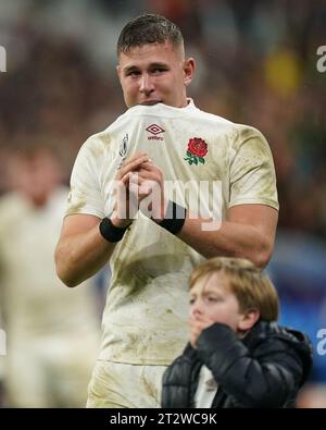 England's Freddie Steward looks dejected following defeat in the Rugby World Cup, semi final match at the Stade de France, Saint-Denis. Picture date: Friday October 21, 2023. Stock Photo