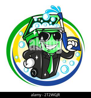 Trash can bin cleaning logo Stock Vector