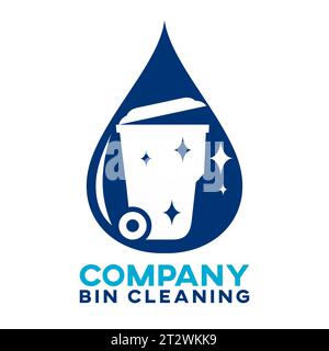 Trash can bin cleaning logo Stock Vector