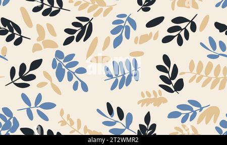 Floral pattern made from abstract organic leaf shapes. Seamless modern pattern Stock Vector