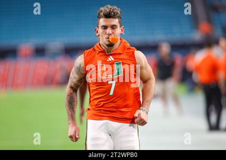 Canes WR Xavier Restrepo - Miami Gardens, Florida, USA. 21 October, 2023. Miami Hurricanes v Clemson - NCAA, Miami Gardens, Florida, USA. 10th Feb, 2023. Credit: CHRIS ARJOON/Alamy Live News Stock Photo