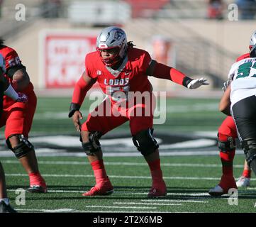 October 21, 2023 - New Mexico Lobos offensive lineman CJ James #51 during a game between the New Mexico Lobos and the Hawaii Rainbow Warriors at University Stadium in Albuquerque, NM - Michael Sullivan/CSM Stock Photo