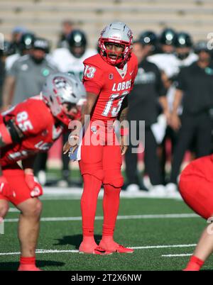 October 21, 2023 - New Mexico Lobos quarterback Devon Dampier #13 during a game between the New Mexico Lobos and the Hawaii Rainbow Warriors at University Stadium in Albuquerque, NM - Michael Sullivan/CSM Stock Photo