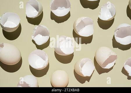 Empty broken eggshell layout. Stock Photo