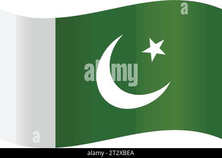 Illustration of the official national flag of Pakistan in vector form. Stock Vector