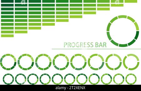 Simple green gradient progress bar, infographic, Vector Illustration Stock Vector