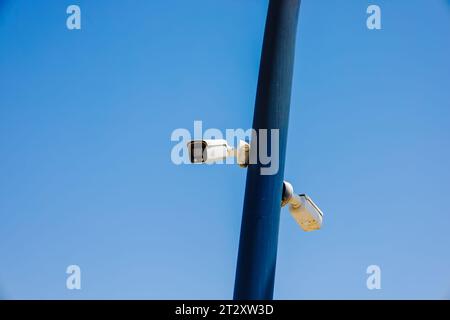 Surveillance camera video equipment for security system and detection of violations of society, zone control Stock Photo