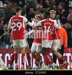 GOAL 2-2, Leandro Trossard of Arsenal goal celebration. - Chelsea v Arsenal, Premier League, Stamford Bridge Stadium, London, UK - 21st October 2023.. Editorial Use Only - DataCo restrictions apply Stock Photo