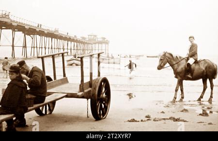 Saltburn Pier, Victorian period Stock Photo