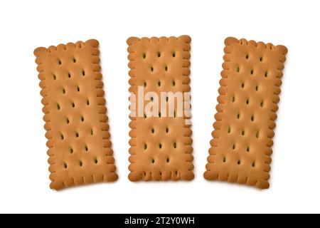 Three Biscuits isolated on white Stock Photo