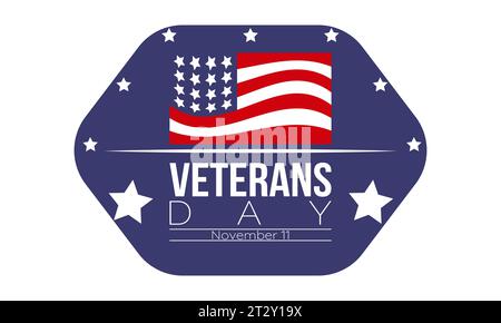 Veterans Day Tribute with American Flag, Saluting Soldier, and Gratitude for Service. Vector template for background, banner, card, poster design. Stock Vector