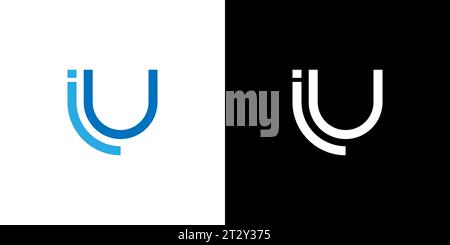iU logo, iU monogram, initials iU icon, letter iU logo, icon, vector Stock Vector