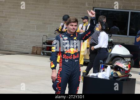 Austin, Vereinigte Staaten. 21st Oct, 2023. October 21st, 2023, Circuit of The Americas, Austin, Formula 1 Lenovo United States Grand Prix 2023, in the picture Max Verstappen (NLD), Oracle Red Bull Racing, winner of the sprint race Credit: dpa/Alamy Live News Stock Photo