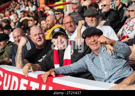 London, UK. 22nd Oct, 2023. Barnsley fans ahead of the game during the Sky Bet League 1 match Leyton Orient vs Barnsley at Matchroom Stadium, London, United Kingdom, 21st October 2023 (Photo by Alfie Cosgrove/News Images) in London, United Kingdom on 10/22/2023. (Photo by Alfie Cosgrove/News Images/Sipa USA) Credit: Sipa USA/Alamy Live News Stock Photo