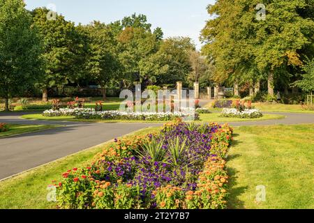 Gardens in St Nicholas Park, Warwick, Warwickshire, England Stock Photo