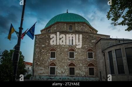 PECS, HUNGARY - 17 AUGUST 2022: Candlemas Church of the Blessed Virgin Mary, known as the Mosque of Pasha Qasim  Stock Photo
