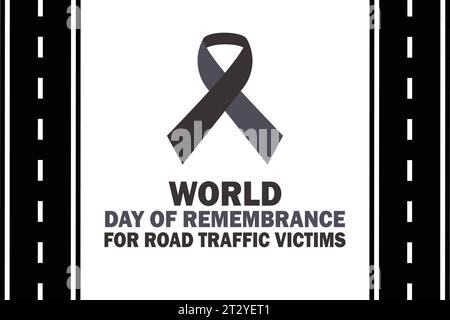 World Day of Remembrance for Road Traffic Victims. Vector illustration. Suitable for greeting card, poster and banner Stock Vector