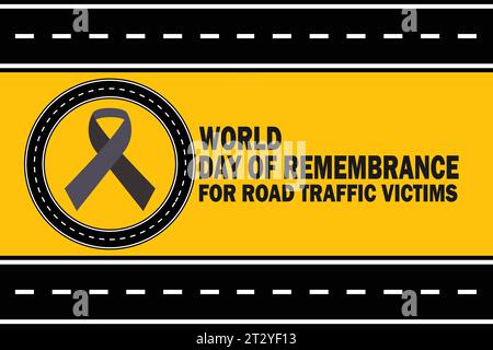 World Day of Remembrance for Road Traffic Victims Vector illustration. Holiday concept. Template for background, banner, card, poster with text Stock Vector
