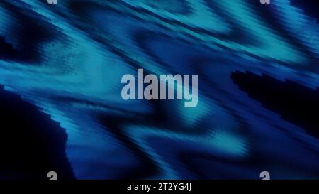 Abstract tv noise effect on the retro screen. Motion. Blue glitch effect on monitor. Stock Photo