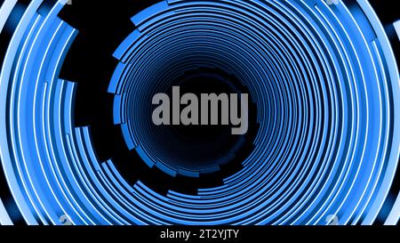 Abstract spinning sci fi spiral on a black background. Design. Rotating ...