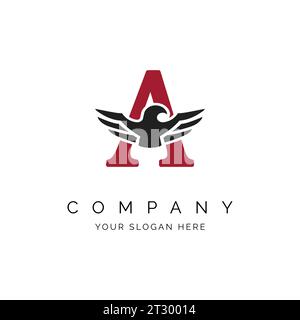 A Letter Logo, Eagle wings logo, Falcon Logo Template vector illustration design Icon Symbol. Alphabet A with Eagle symbol Stock Vector