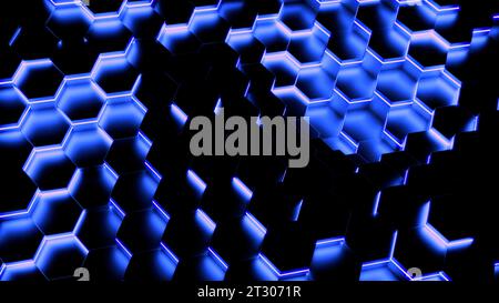 Hexagonal Bool Geometric hexagonal block wall moving background. Design. Waving ...